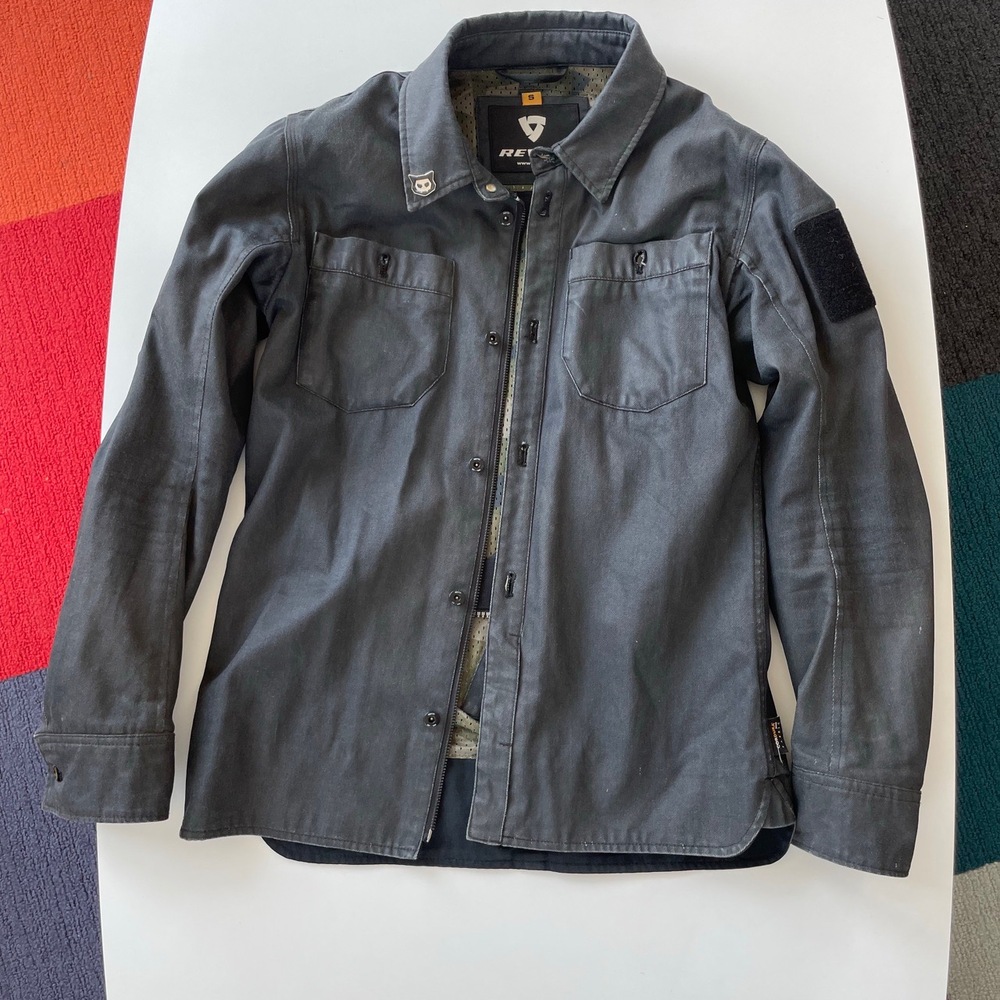 RevIt Jacket Mens Small Dark Grey Overshirt Tracer Motorcycle Cordura Streetwear